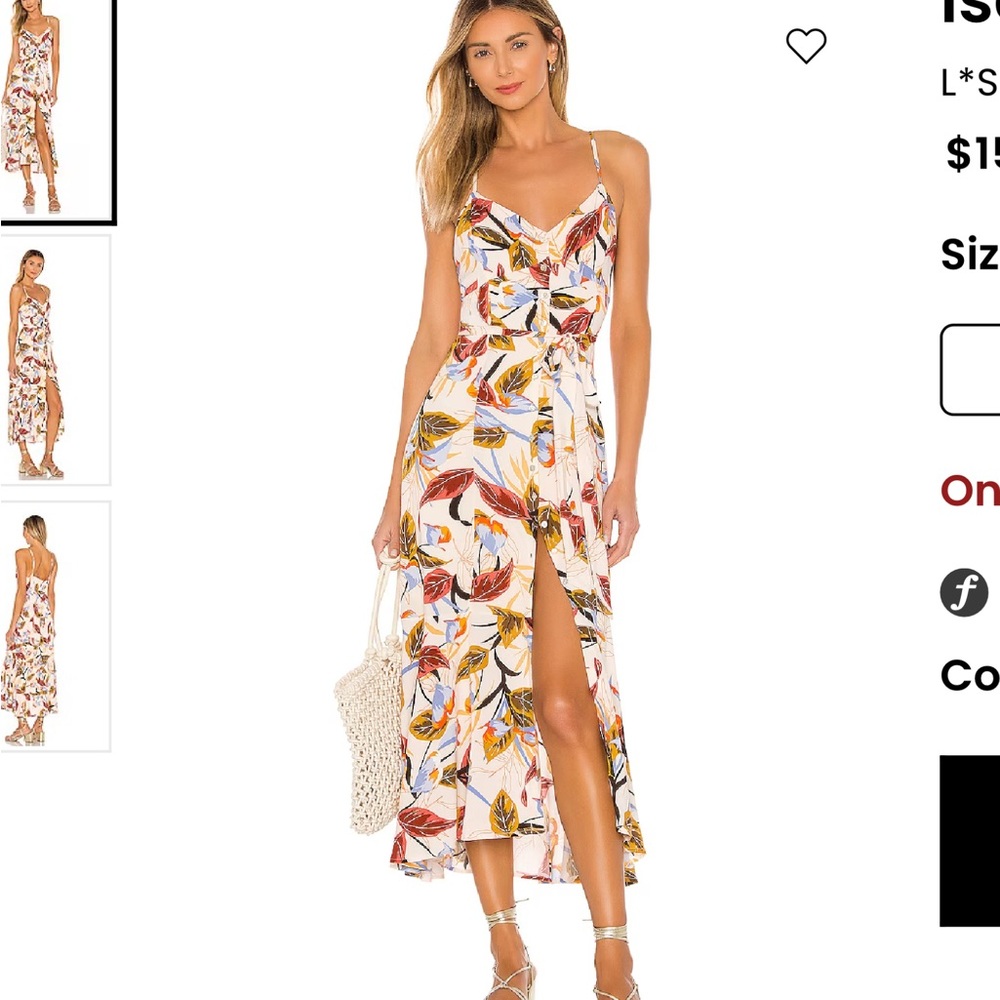 L SPACE Tropical Floral Print Dress Sz M